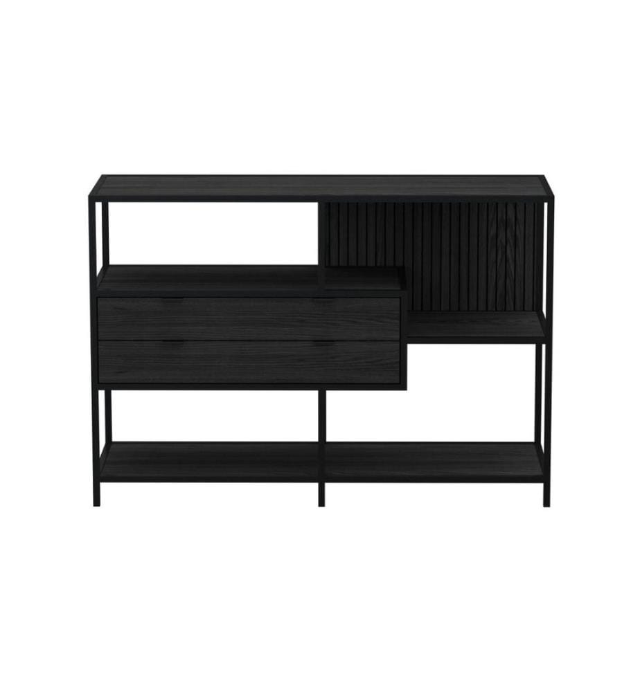 AC Design - Regal Seaford Schwarz, 114 x 35 x 78 cm