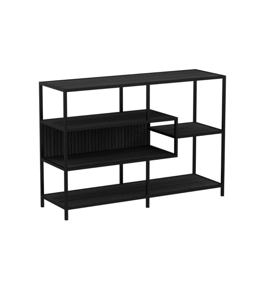 AC Design - Regal Seaford offen Schwarz, 114 x 35 x 78 cm