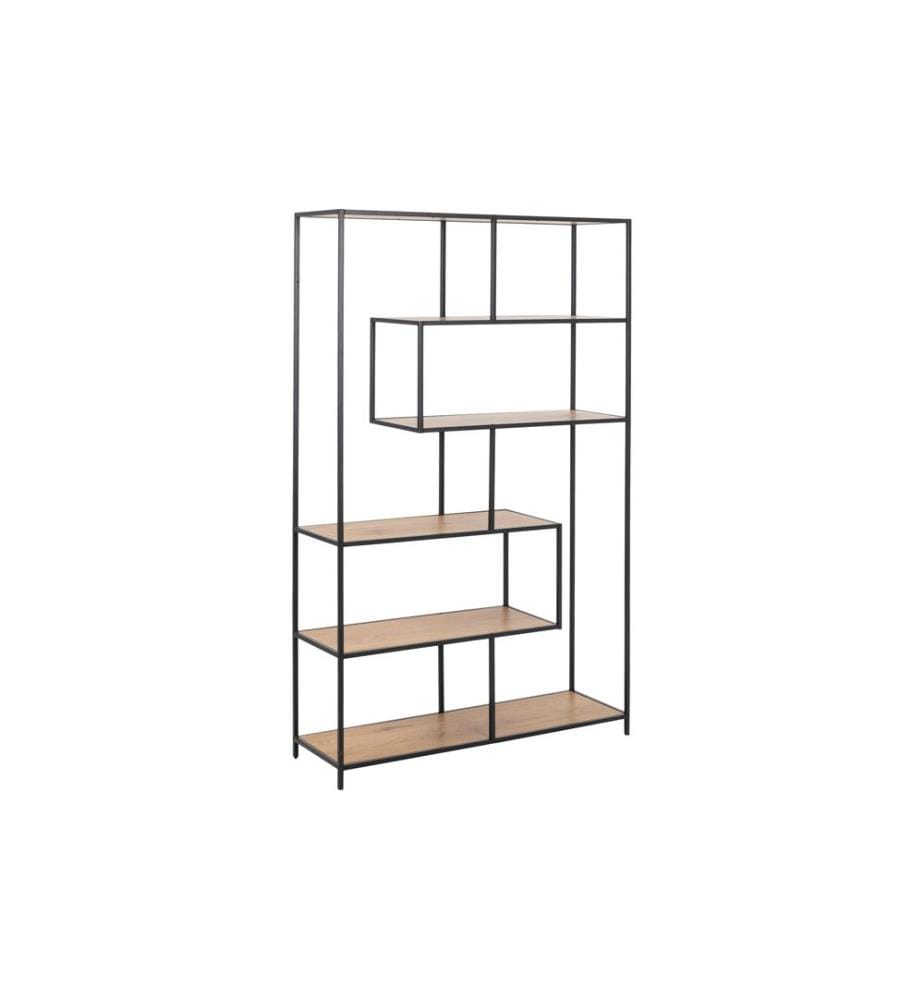 AC Design - Regal Seaford 114 x 35 x 185 cm, Eiche/Schwarz