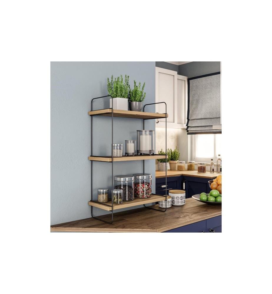 Woody Fashion - Wandregal Pulalis 40 x 66 x 20 cm, Braun