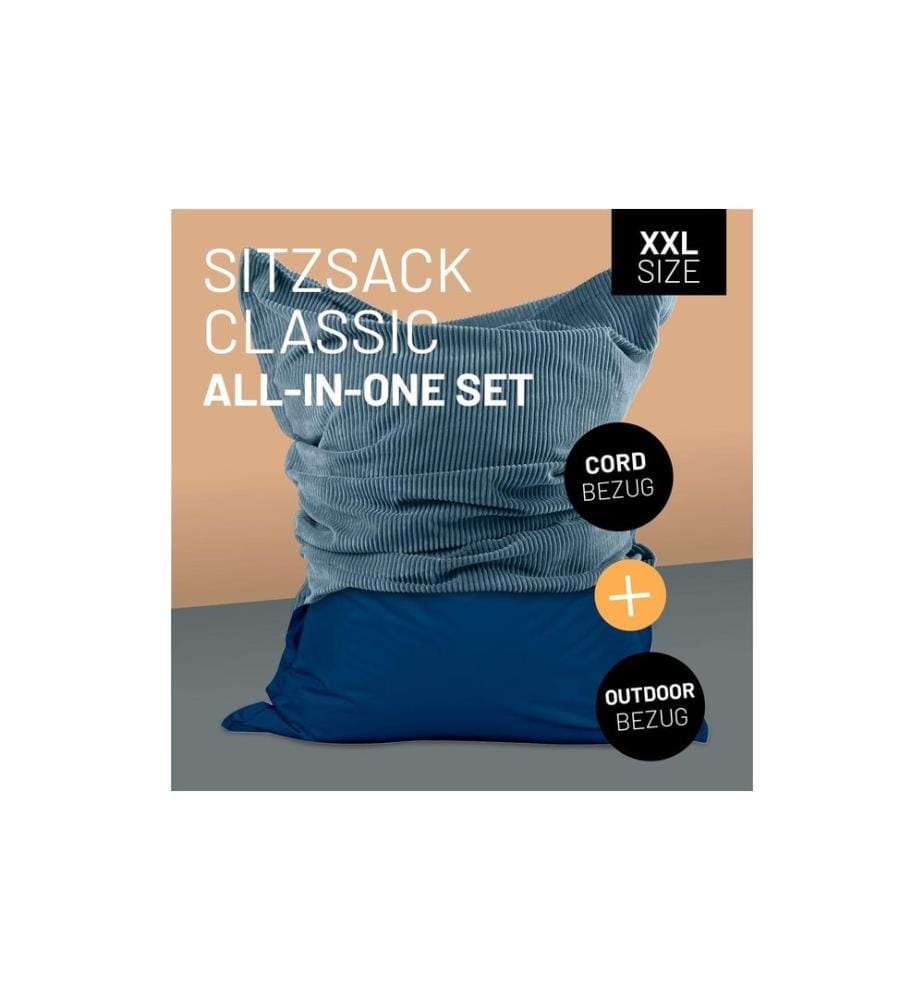 Lumaland - Sitzsack + Cordhülle Navyblau, 380 l