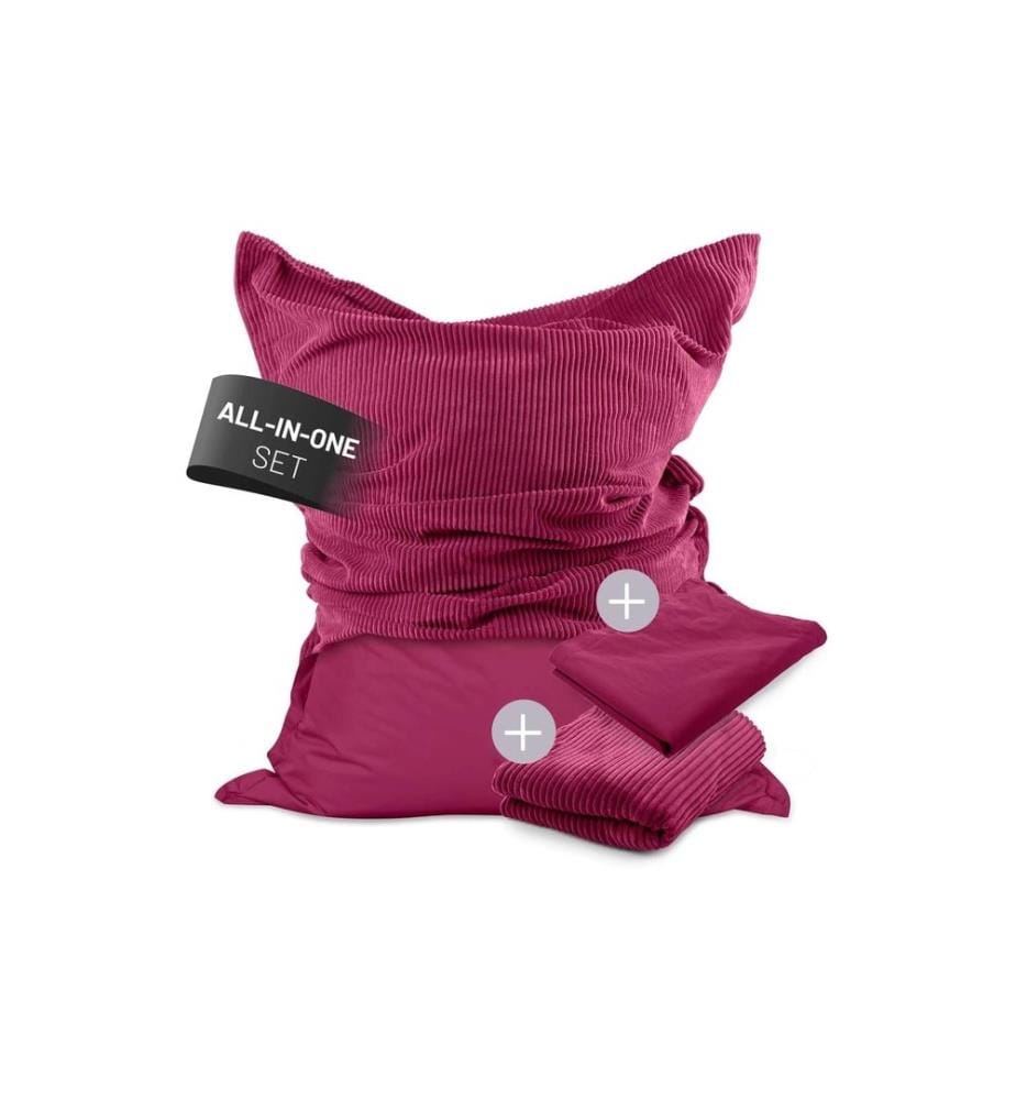 Lumaland - Sitzsack + Cordhülle Weinrot, 380 l