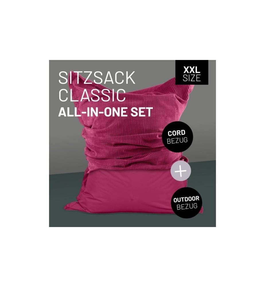 Lumaland - Sitzsack + Cordhülle Weinrot, 380 l