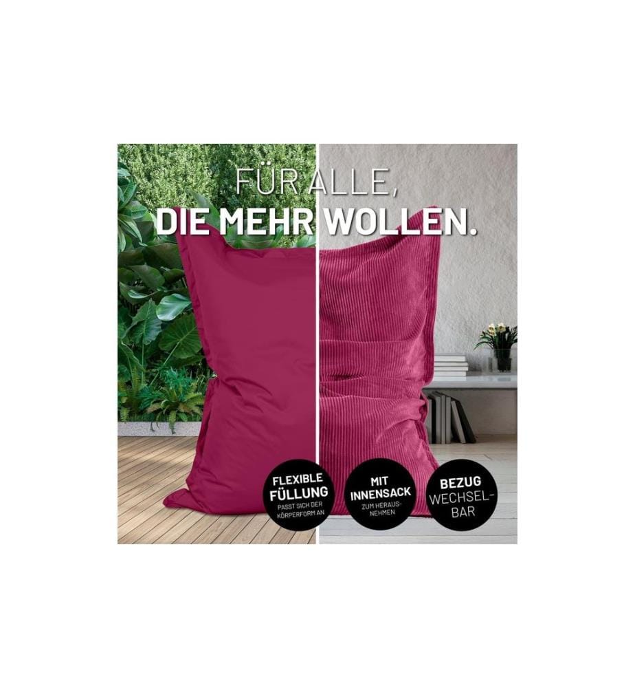 Lumaland - Sitzsack + Cordhülle Weinrot, 380 l