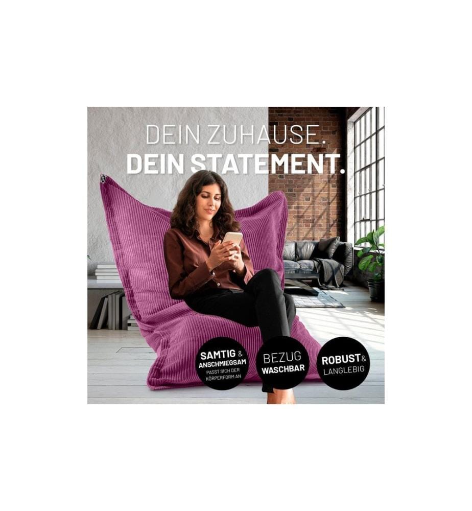 Lumaland - Sitzsack Cord Weinrot, 380 l