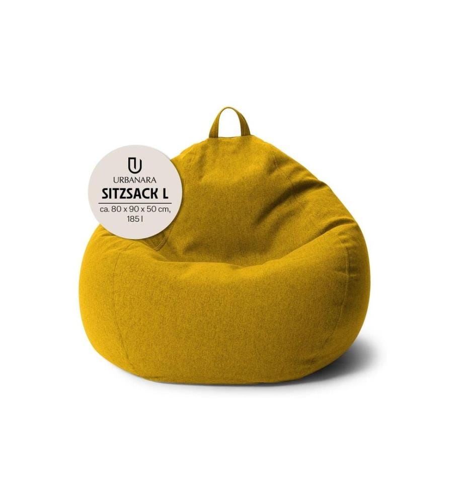 Urbanara - Sitzsack Basic-Comfort 185 l Polyester (PES), Gelb