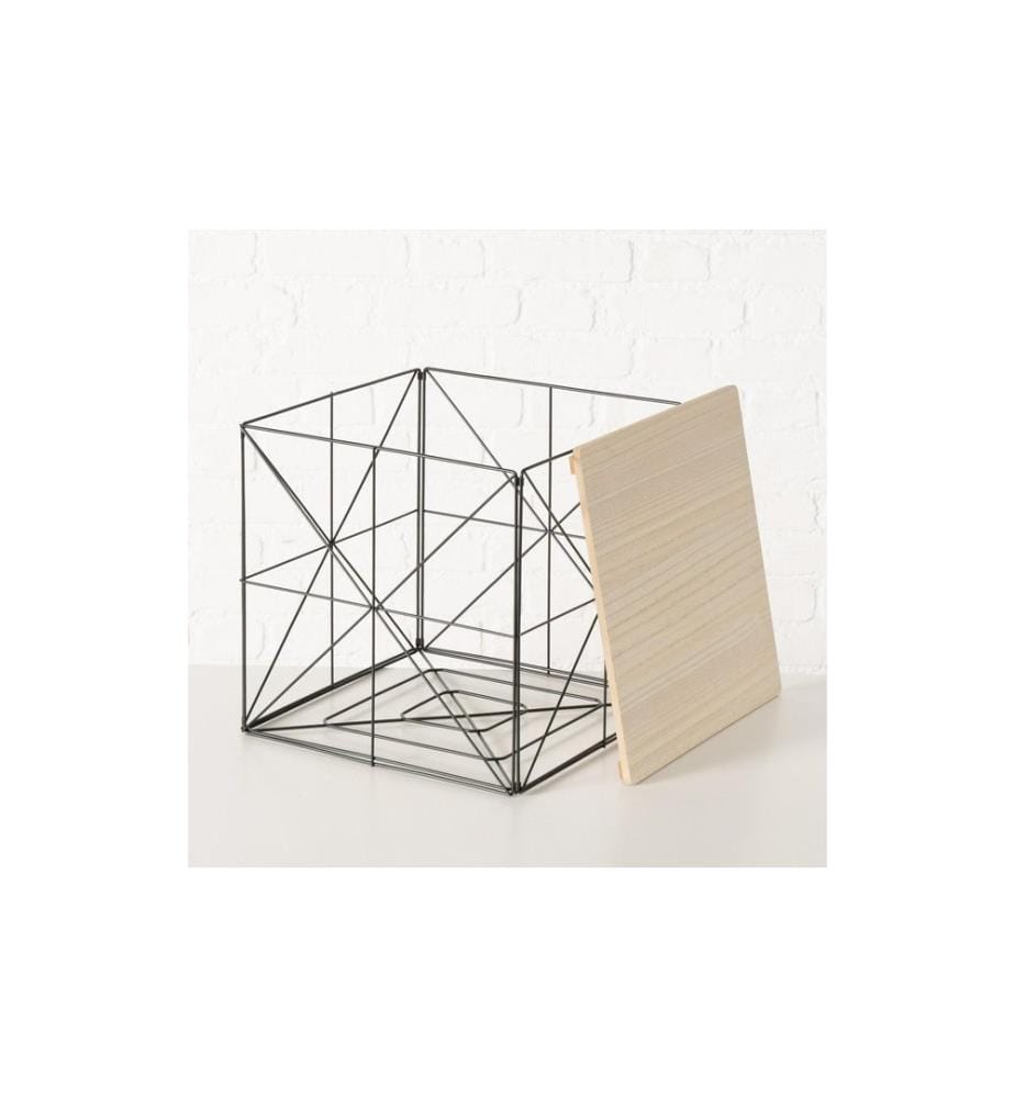 BOLTZE - Table d'appoint Kubio 38 x 38 cm, naturel/noir