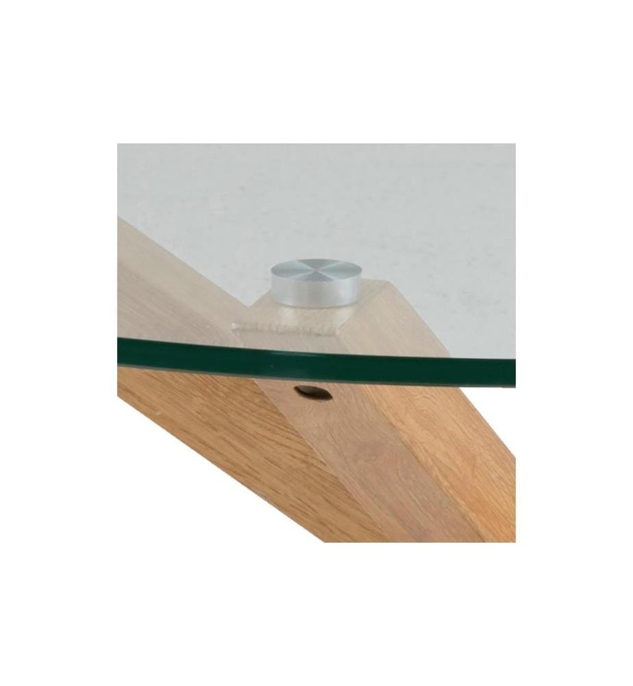 AC Design - Couchtisch Heaven Ø 82 x 40 cm, Eiche/Glas