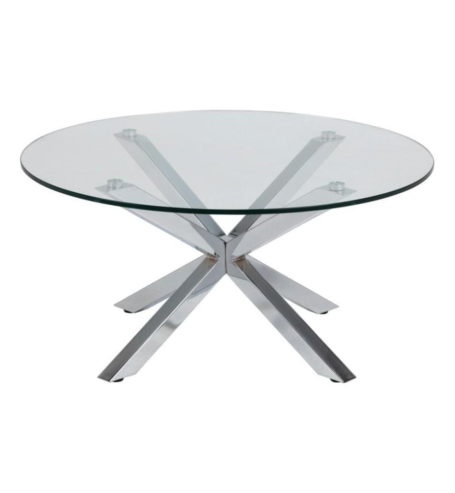 AC Design - Table basse Heaven Ø 82 x 40 cm, acier/verre