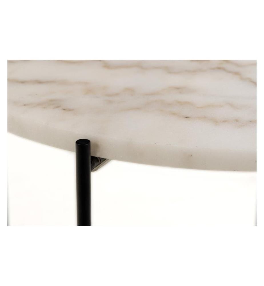 AC Design - Table basse Avila Blanc, Ø 52 x 40 cm