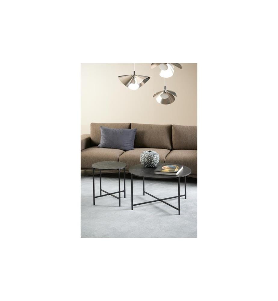 AC Design - Table basse Lamoine noir, Ø 70 x 42 cm