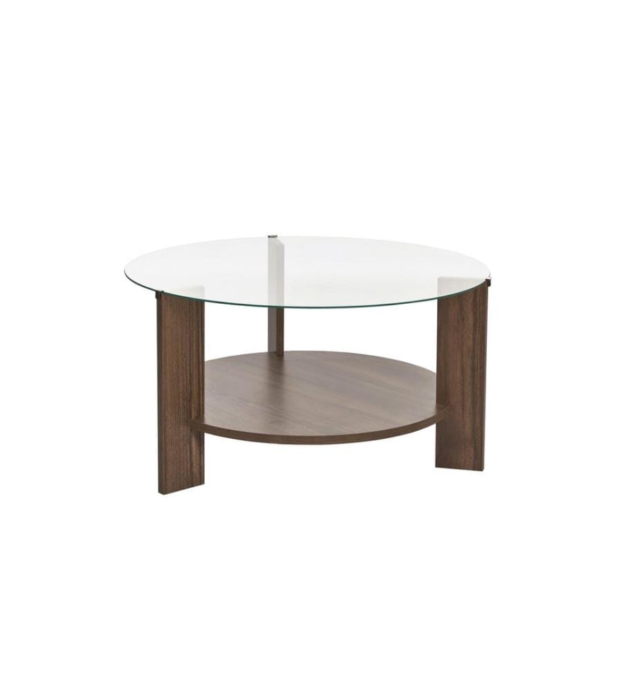 Woody Fashion - Table basse Clara Walnut 75 x 40 cm, Brun/Transparent