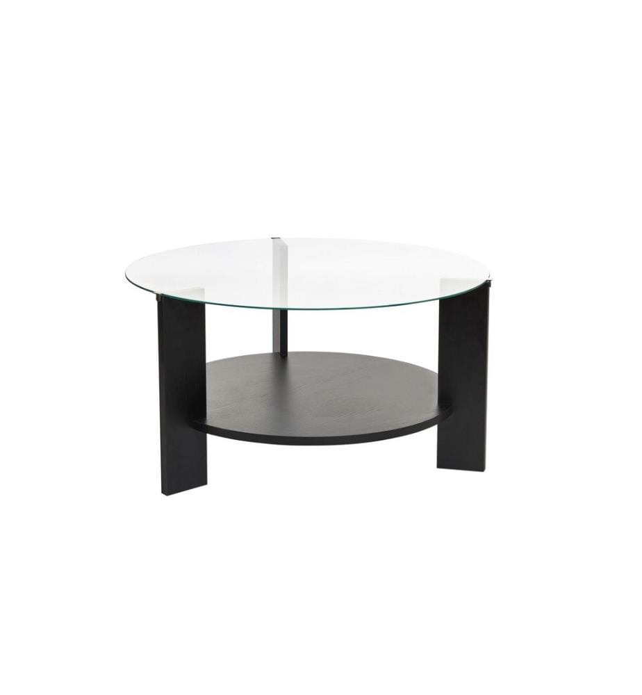 Woody Fashion - Table basse Clara Wood Black 75 x 40 cm, Noir/Transparent