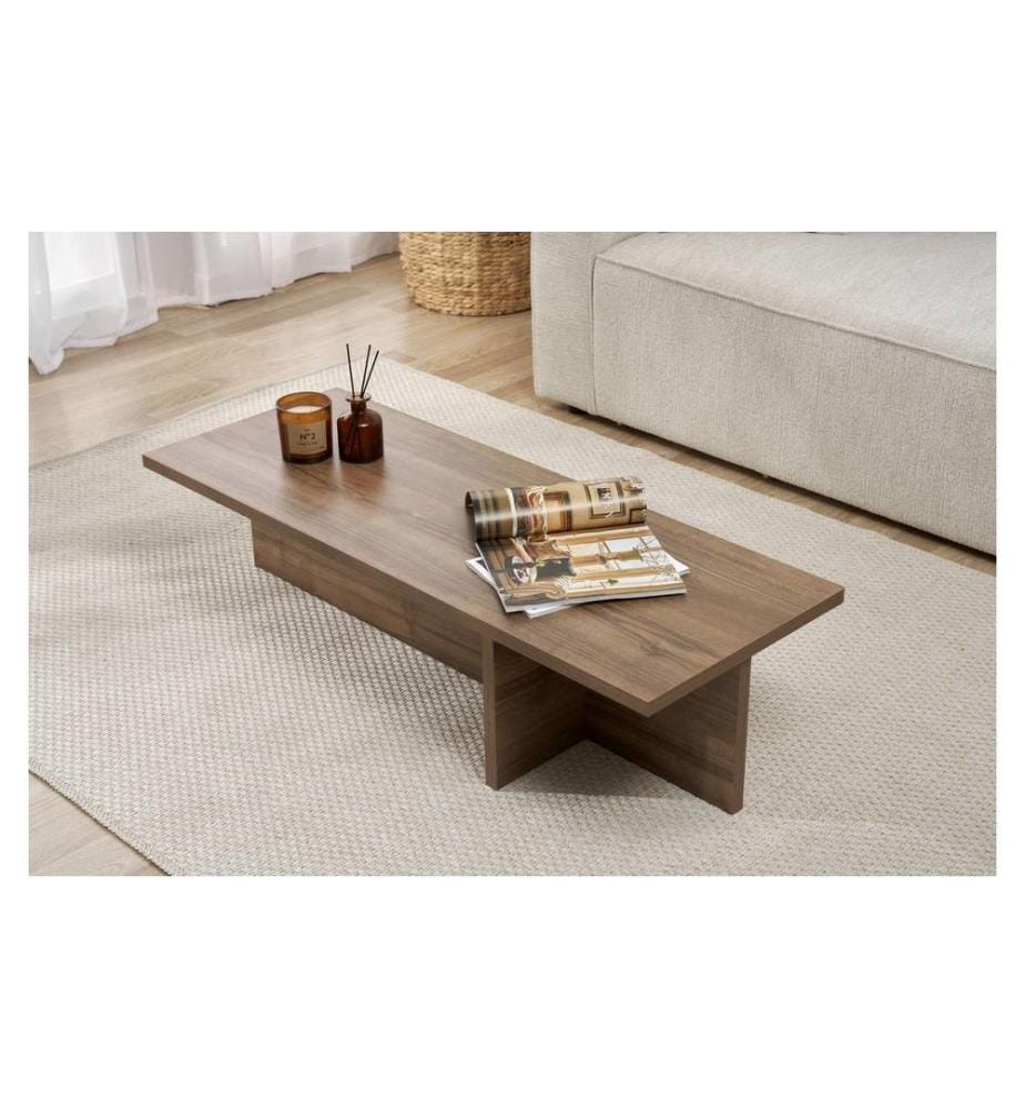 Woody Fashion - Table basse Soleil Bois Noir 90 x 40 cm, Noir