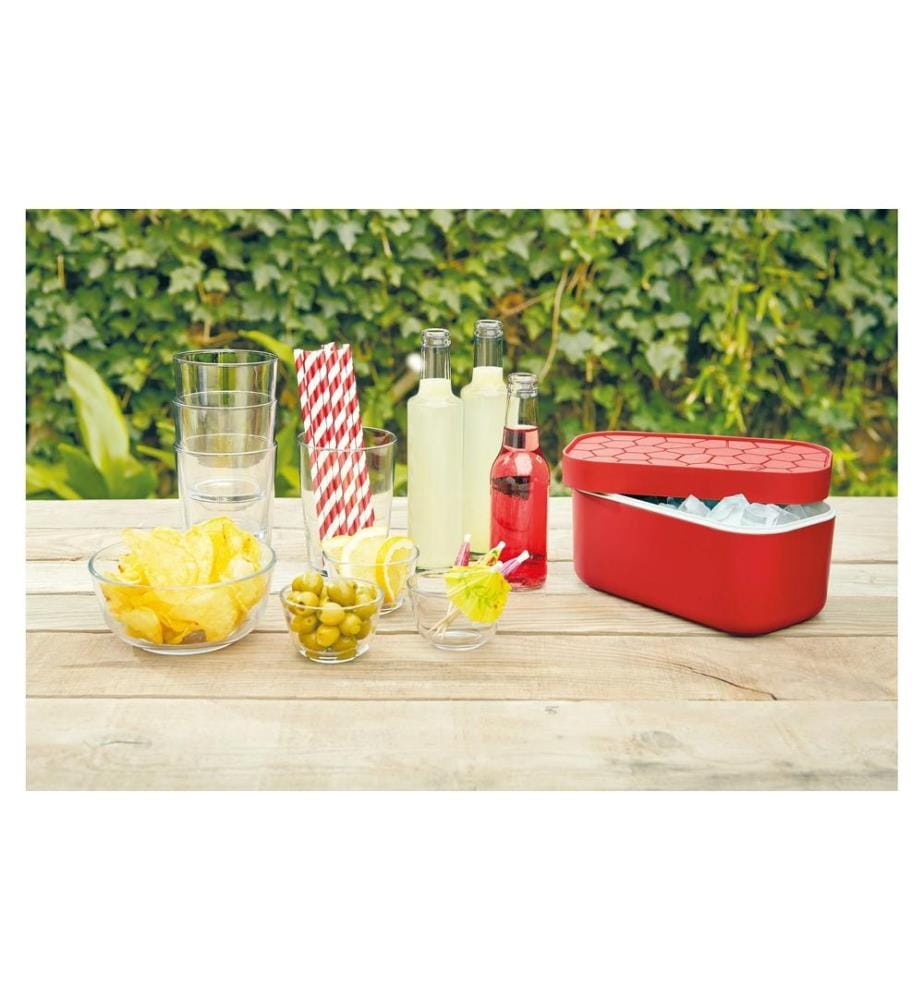 Lékué - Eiswürfelbox Rot