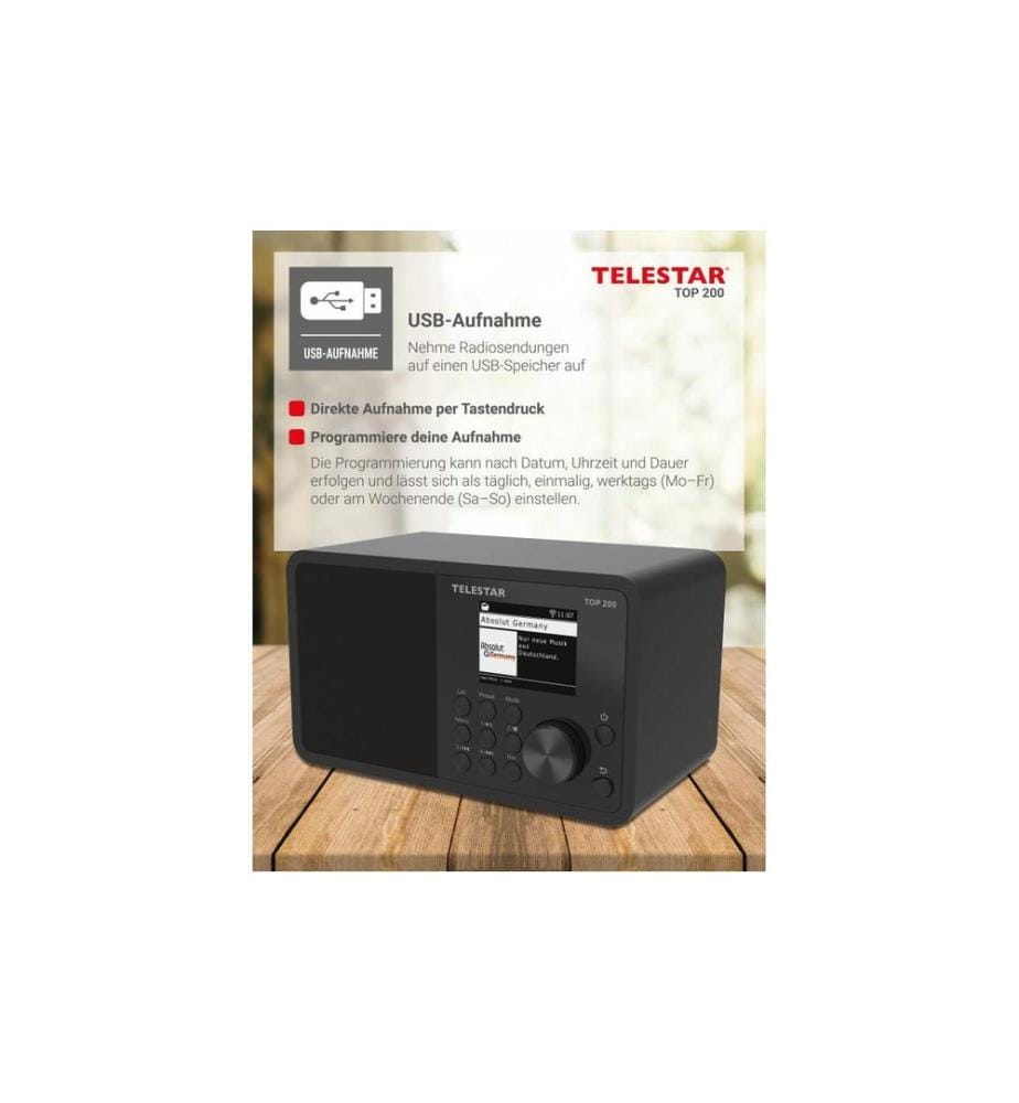 Telestar - Internet Radio TOP 200 Schwarz