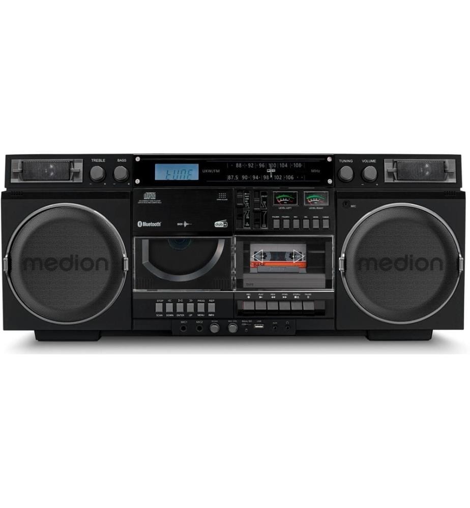 MEDION - Radio/CD-Player LIFE P66538 Retro-Boombox Schwarz