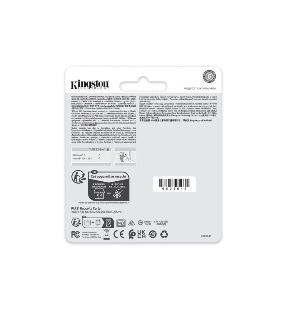 KINGSTON - USB-Stick IronKey Locker+ 50 G2 64 GB