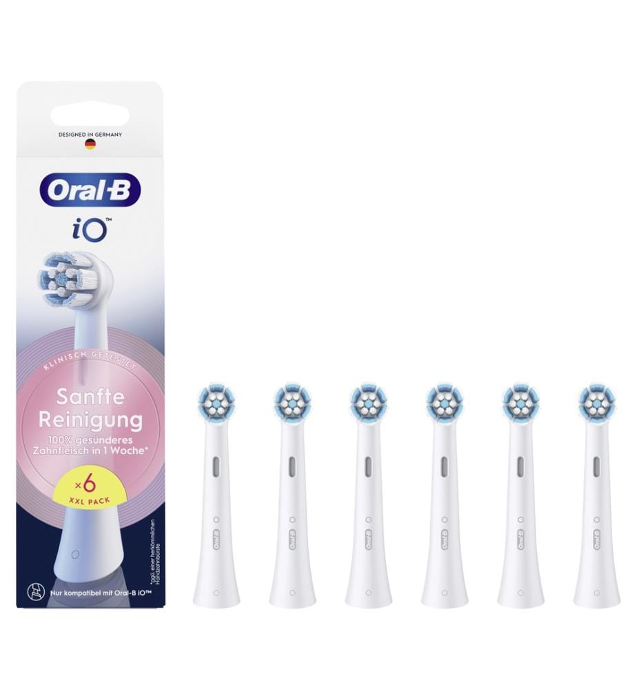 Set mit 6 Oral-B iO Aufsteckbürsten Sanfte Reinigung - Weiss