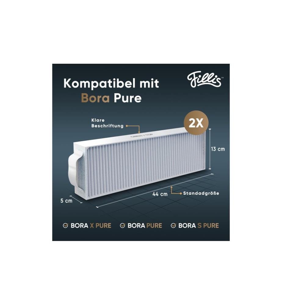 Fillis - Filtre à charbon actif pour Bora Pure Puru & X Pure Puxu, 2 pièces
