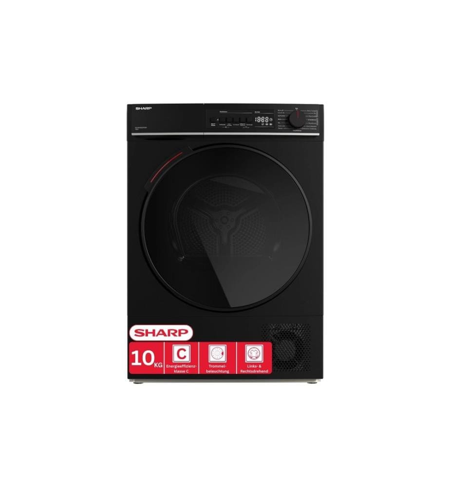 SHARP - Sèche-linge KD-WNHB0S9GMC 10 kg Noir Droite