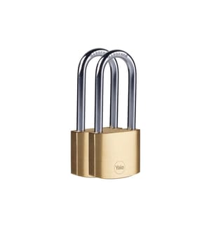 YALE - Vorhängeschloss Y110B 30/47 ELB 2er-set Gold Messing/Stahl