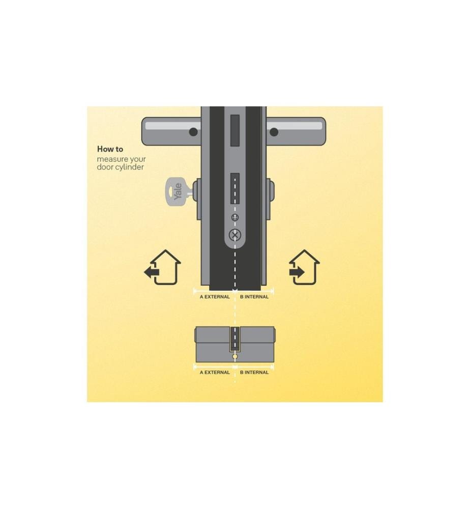 YALE - Cylindre à bouton 1300, NGF, 30/30, 5 clés High Security