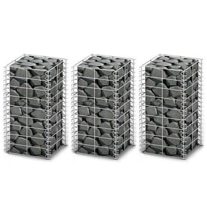 Gabionen-Set 3-tlg. Verzinkter Draht 25×25×50 cm