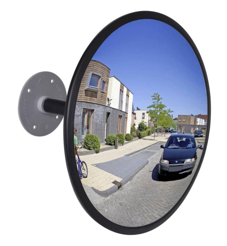 Miroir de trafic convexe Acrylique Noir 30 cm Intérieur