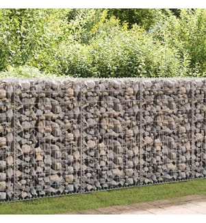 Gabionenwand mit Abdeckung Verzinkter Stahl 100×20×100 cm