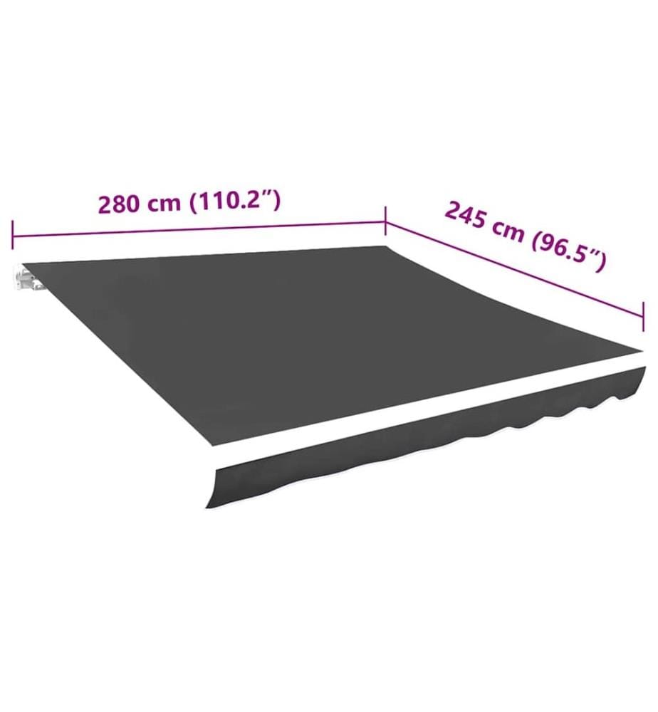 Markisenbespannung Canvas Anthrazit 3x2,5 m