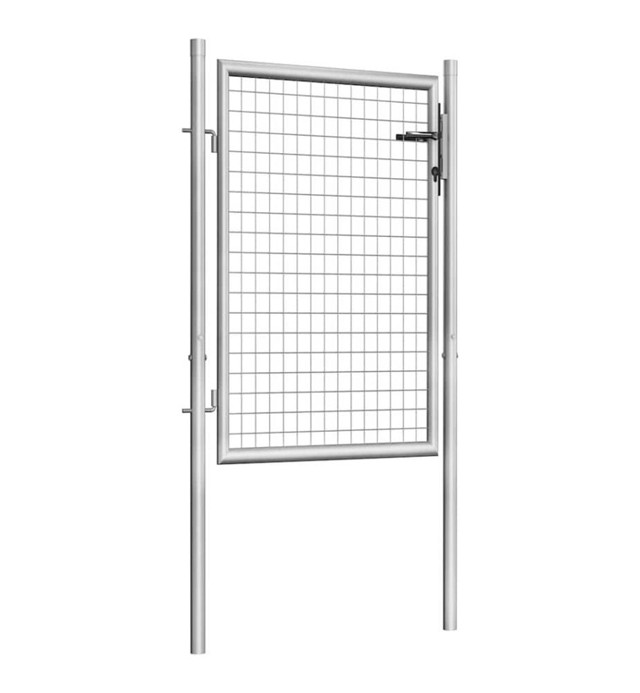 Gartentor verzinkter Stahl 100 x 100 cm Silber