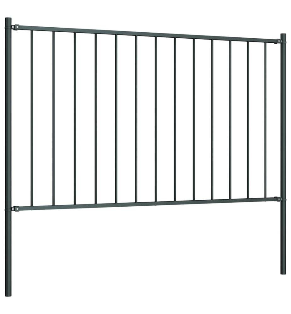 Zaunelement Woerden mit Pfosten Stahl 1,7 x 0,75 m Anthrazit