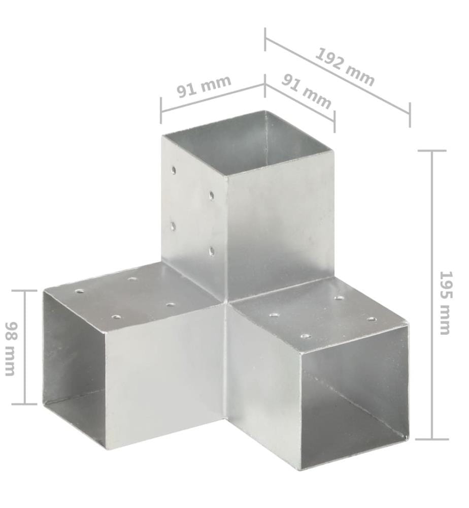 Pfostenverbinder Y-Form Verzinktes Metall 91 x 91 mm