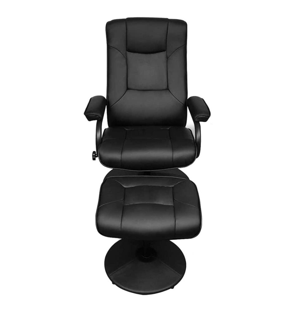 TV-Sessel mit Fusshocker Schwarz Kunstleder