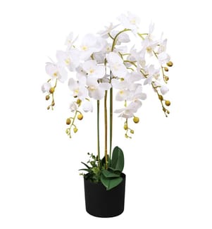 Künstliche Orchidee mit Topf 75 cm Weiss