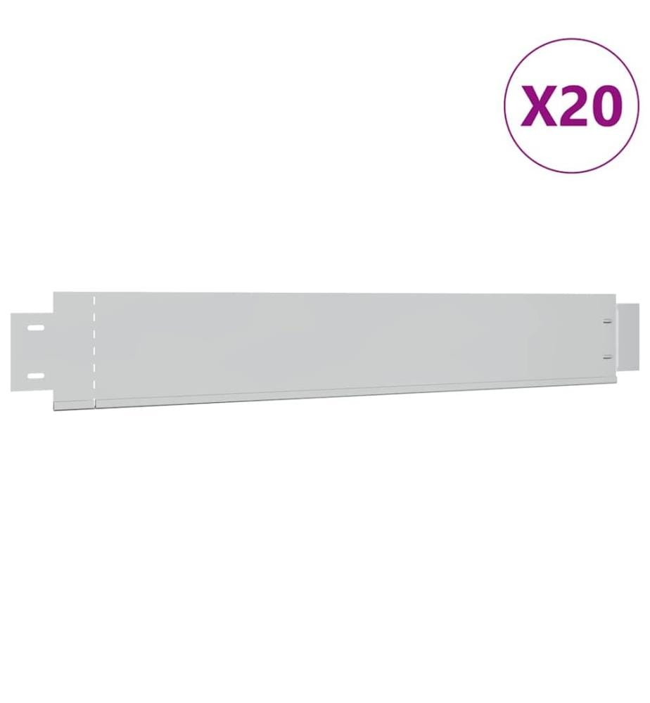 Clôture de pelouse flexible 20 pcs Acier galvanisé 100x14 cm