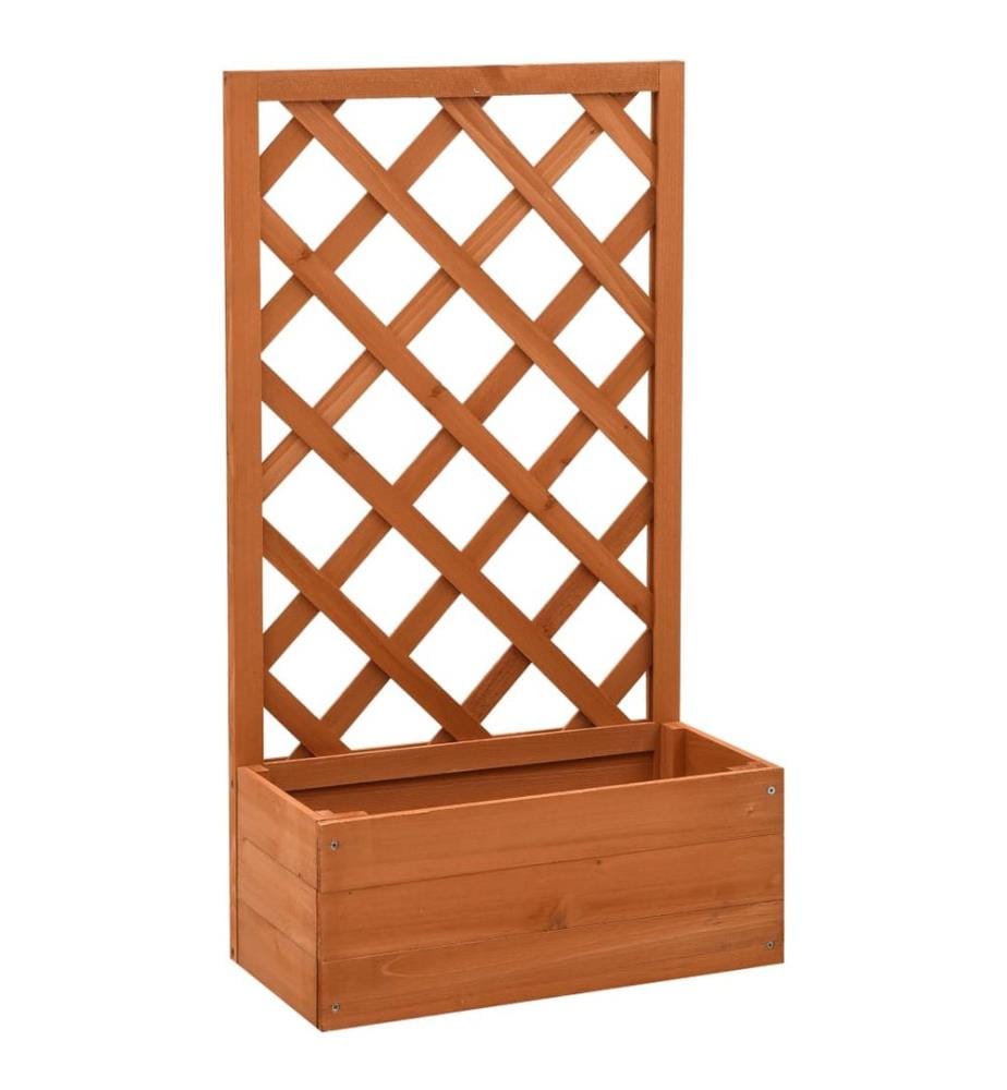 Garten-Spalier mit Blumenkasten Orange 50x25x90 cm Tannenholz