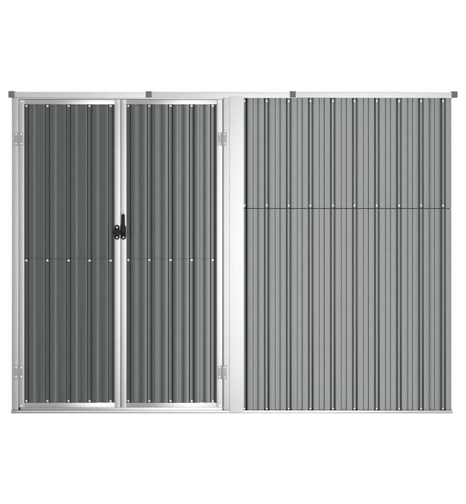 Gerätehaus Grau 225x89x161 cm Verzinkter Stahl