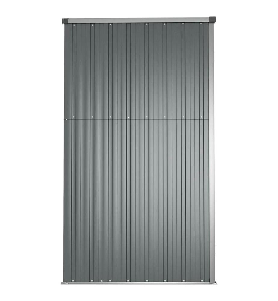 Gerätehaus Grau 225x89x161 cm Verzinkter Stahl