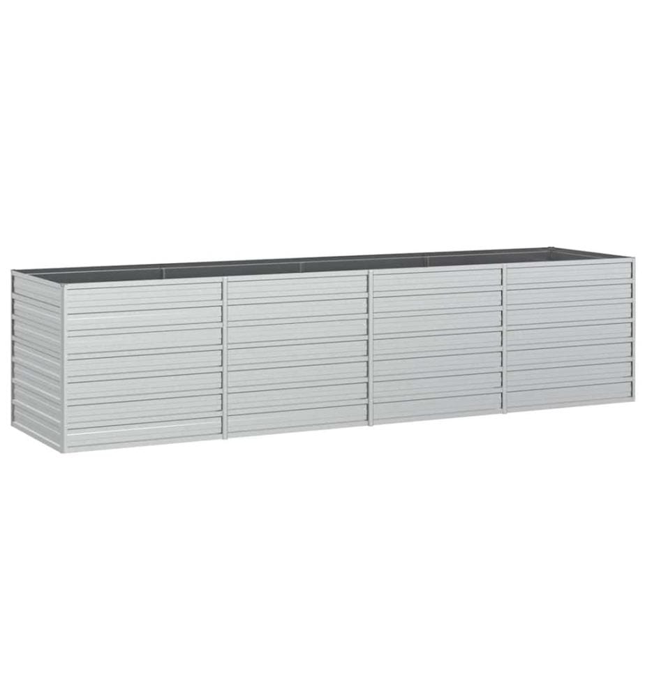 Lit surélevé de jardin 320x80x77 cm Acier galvanisé Argenté