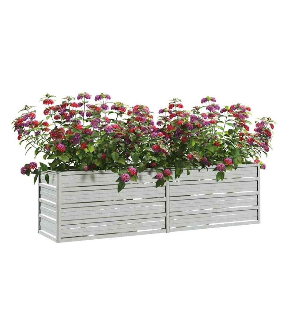 Lit surélevé de jardin 160x40x45 cm Acier galvanisé Argenté