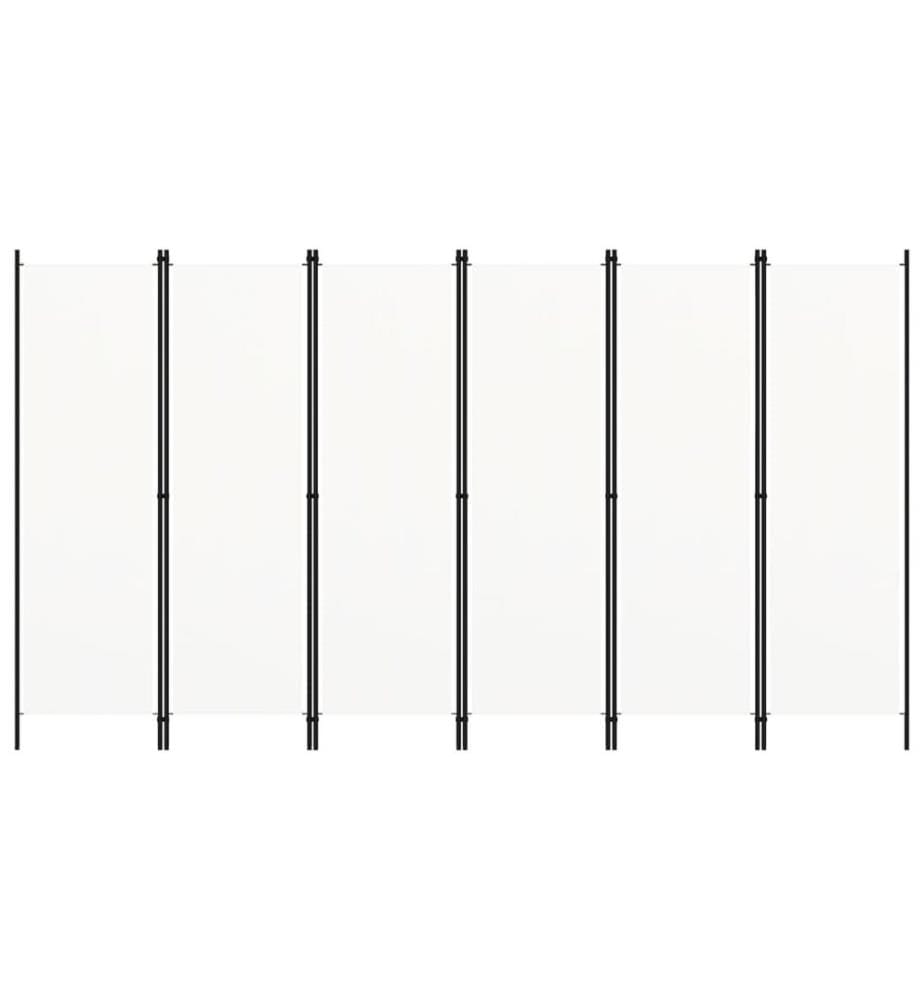 Cloison de séparation 6 panneaux Blanc 300x180 cm