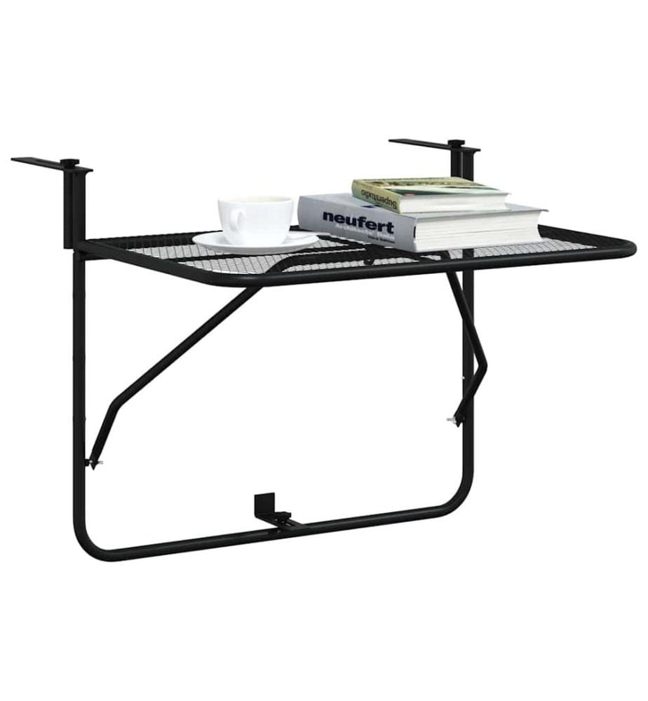Balkontisch Schwarz 60x40 cm Stahl