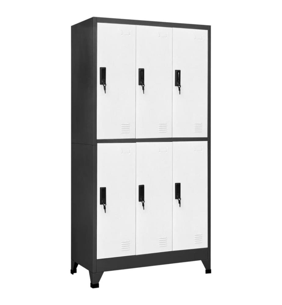 Schliessfachschrank Anthrazit und Weiss 90x45x180 cm Stahl