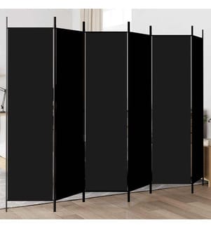 Cloison de séparation 6 panneaux Noir 300x200 cm Tissu