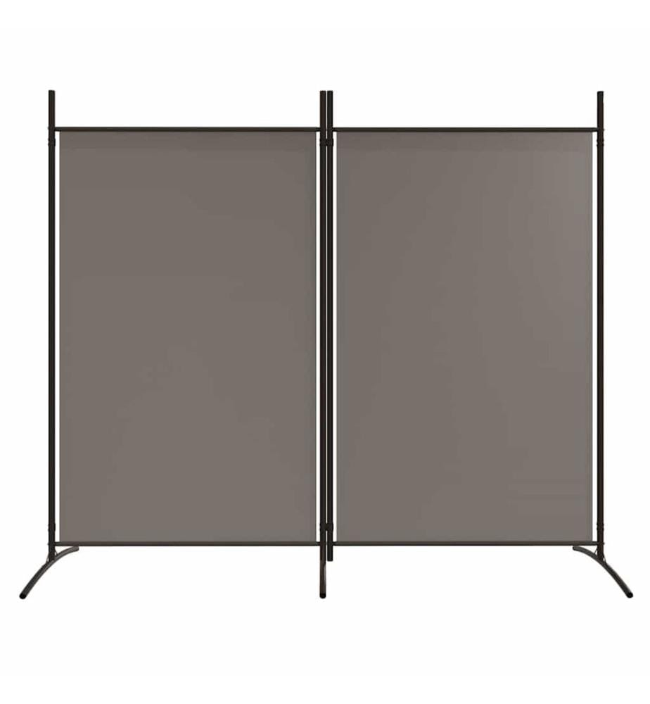 2-tlg. Paravent Anthrazit 175x180 cm Stoff