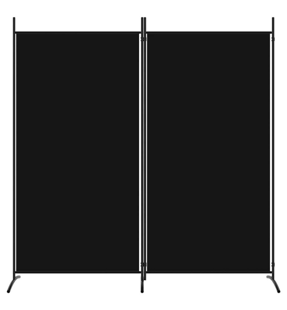 2-tlg. Paravent Schwarz 175x180 cm Stoff