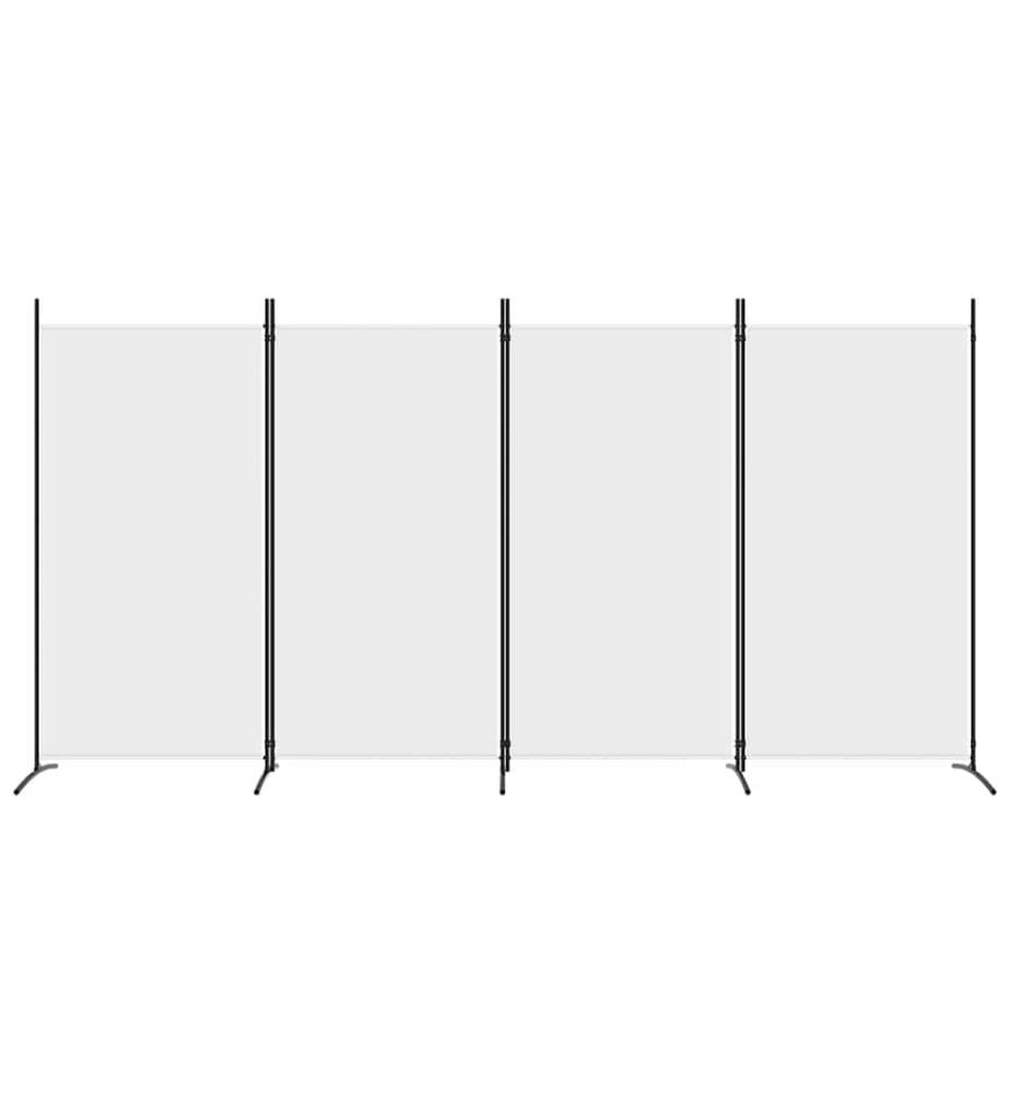 Cloison de séparation 4 panneaux Blanc 346x180 cm Tissu