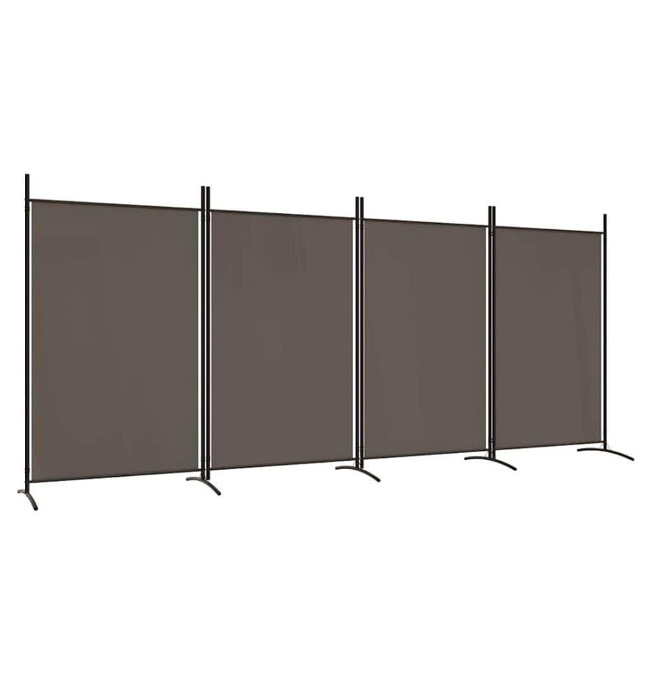 4-tlg. Paravent Anthrazit 346x180 cm Stoff